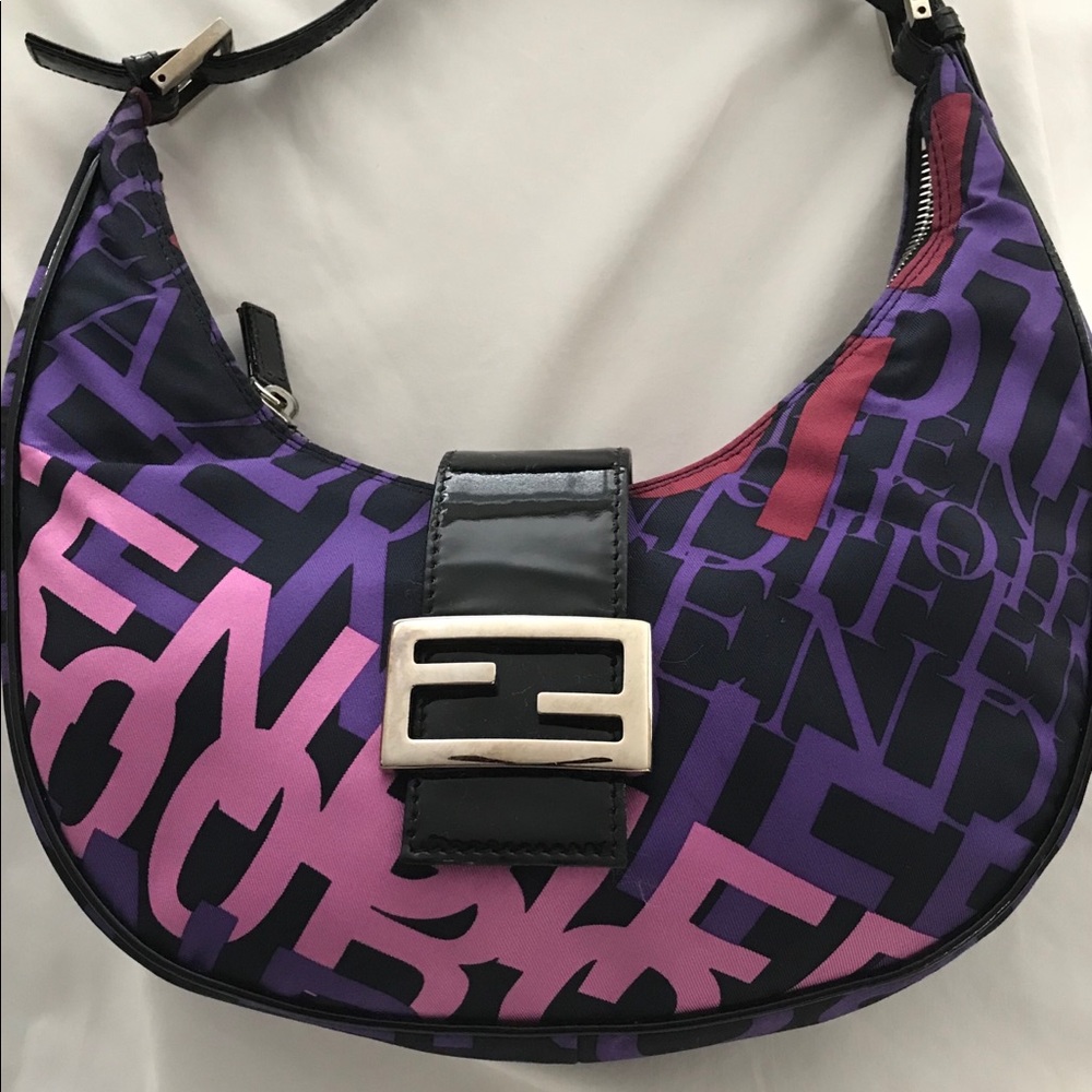 Fendi silk croisette handbag limited edition